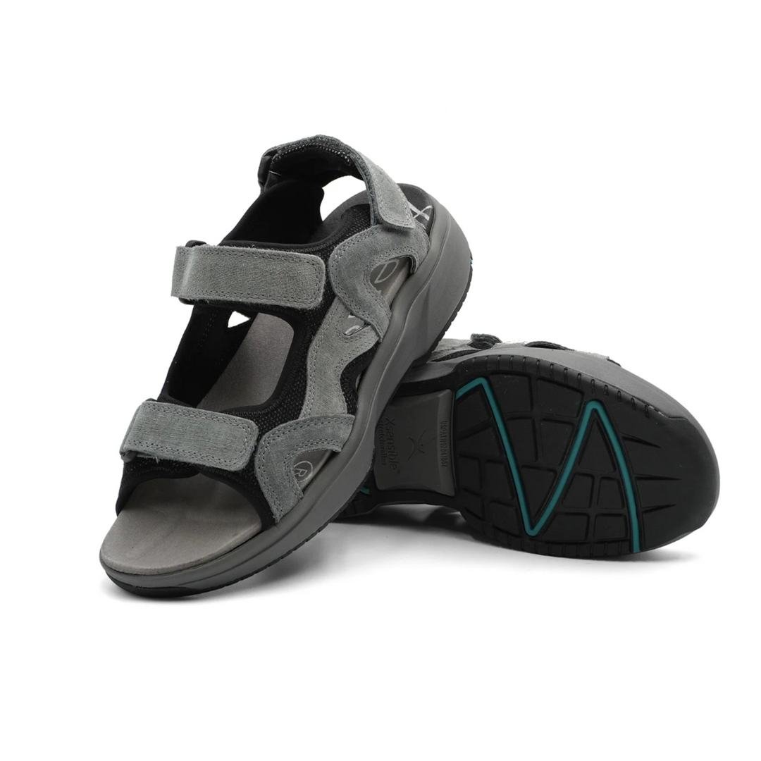 Xsensible Stretchwalker Timor Men’s Trekking Sandal with Adjustable Leather Straps, Breathable Mesh, and Balance Technology Sole (Brown/Sali)
