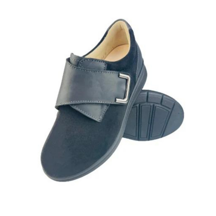 Finn Comfort Neiva Stretch Leather Shoe, Removable Arch Support Insoles, and Shock Absorbing Footbed. Suitable for Bunion, Heel and Arch Pain (Black)