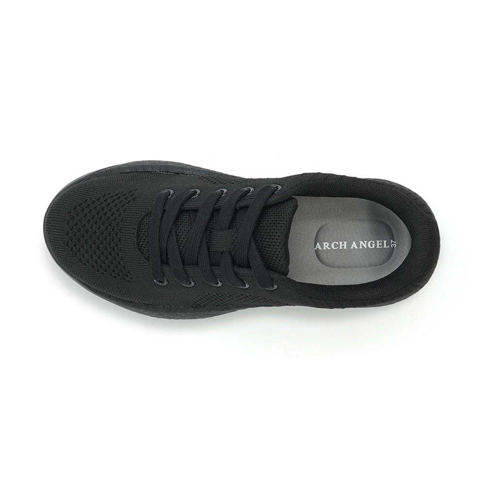 Arch Angel Tokyo 260209 - - Arch Angel Superior Comfort Unisex Sneakers With Breathable Mesh Upper, Lightweight Rocker Sole And Arch Support. Ideal For Plantar Fasciitis And Daily Walking (Black)