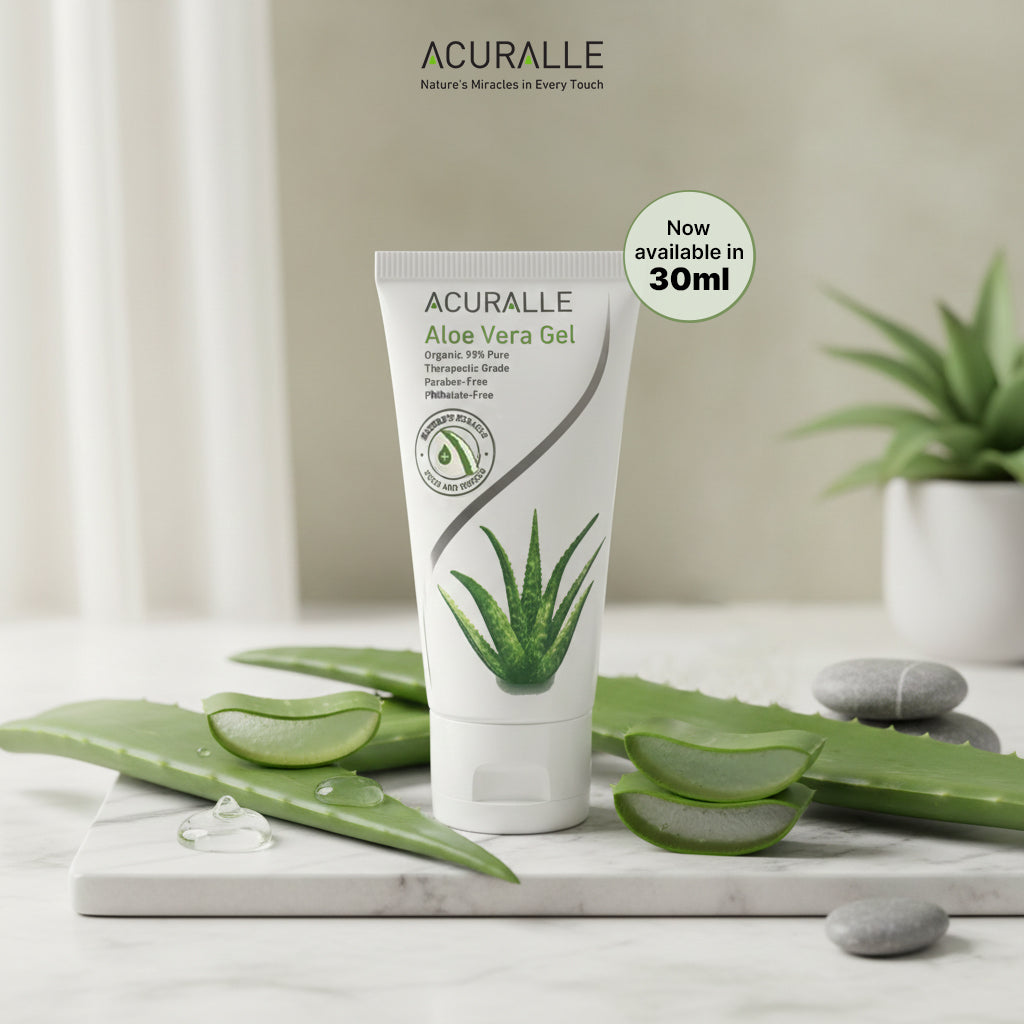 (Pack of 3) Acuralle Organic Pure Aloe Vera Gel 30 ml (Paraben Free And Phthalate Free)