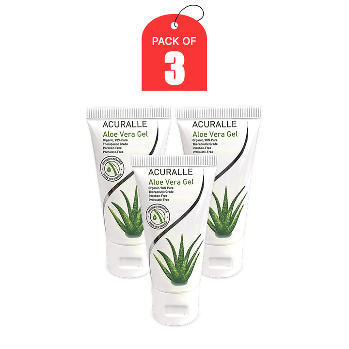 (Pack of 3) Acuralle Organic Pure Aloe Vera Gel 30 ml (Paraben Free And Phthalate Free)