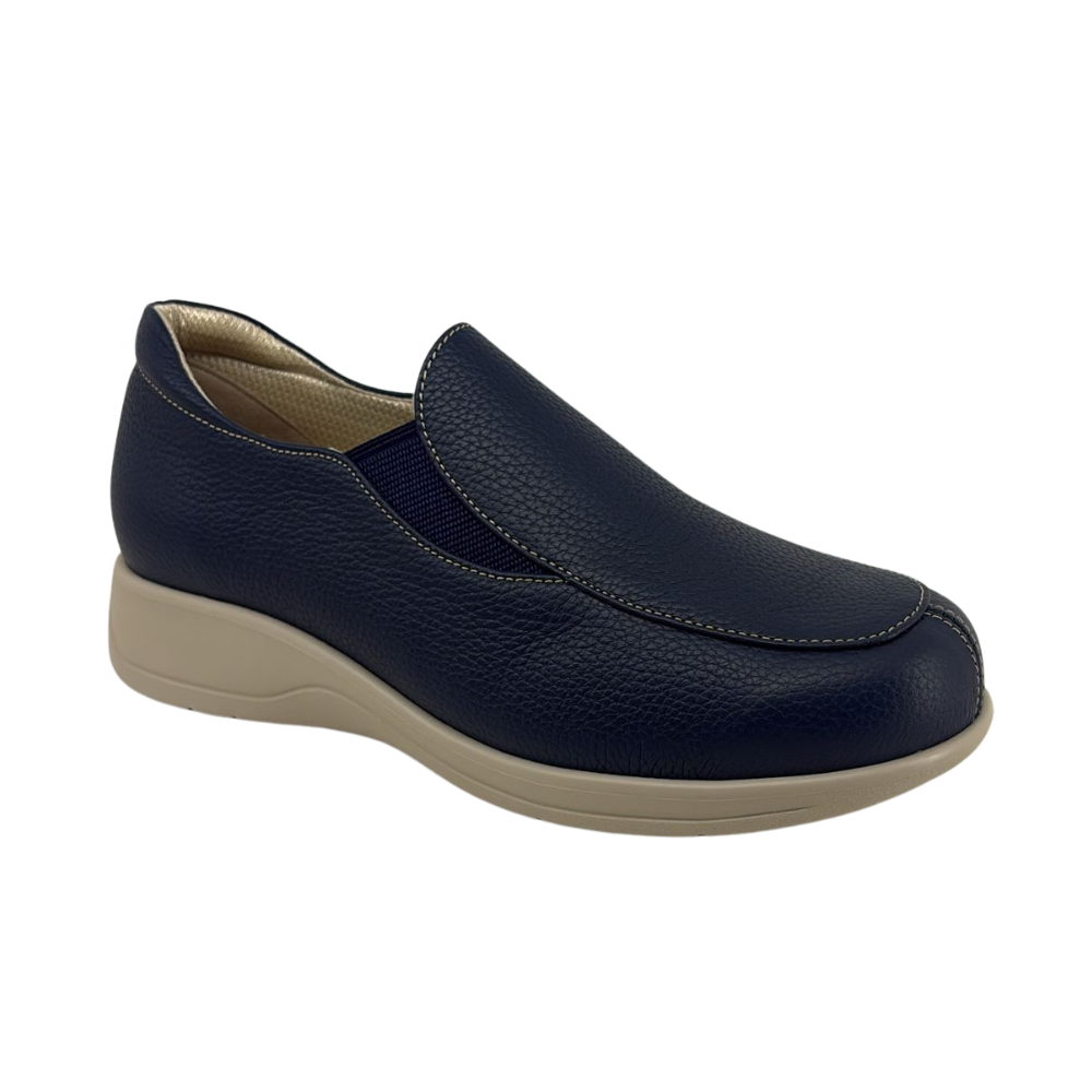 Arch Angel Annika 778 Ladies Lightweight Slip-On Shoes with Minimalist Laceless Design, Premium Orthotic Arch Support, Sleek Casual Comfort Shoes (Navy)