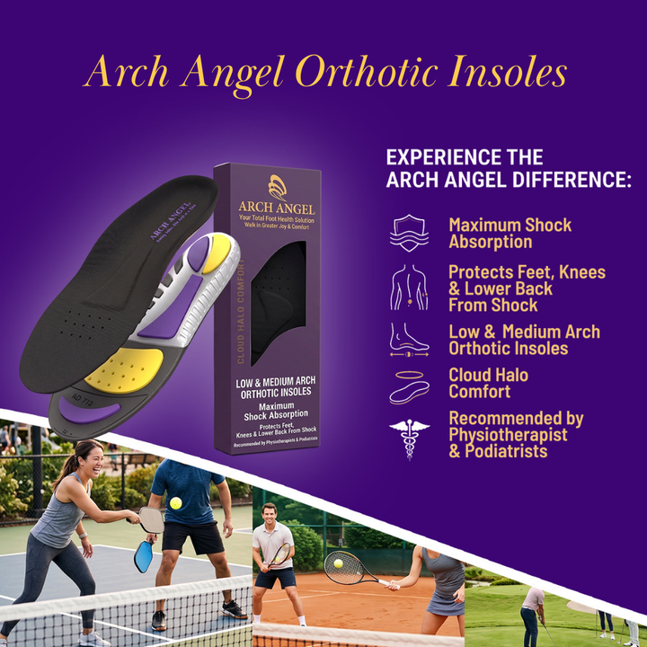 Arch Angel Low & Medium Arch Orthotic Insoles, Maximum Shock Absorption, Cloud Halo Comfort & All-Day Arch Support