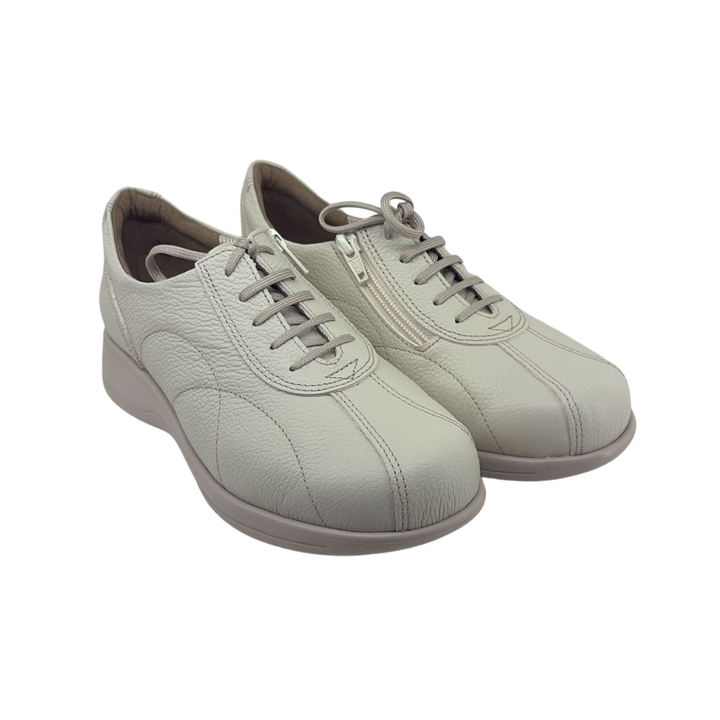 Arch Angel Annika 6303 Ladies Lightweight Everyday Sneakers with Side Zipper, Premium Orthotic Arch Support Insole, Smart Comfort Walking Shoe (Beige)