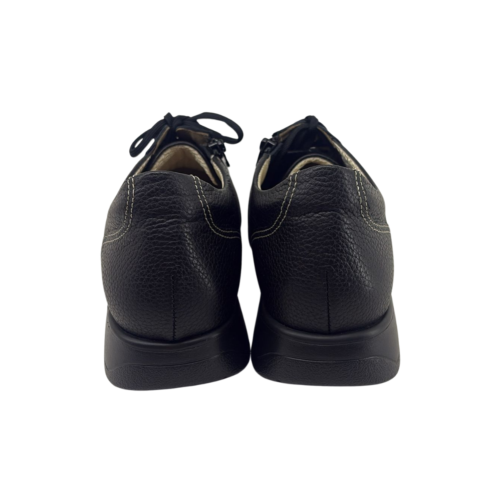 Arch Angel Annika 6303 Ladies Lightweight Everyday Sneakers with Side Zipper, Premium Orthotic Arch Support Insole, Smart Comfort Walking Shoe (Black))