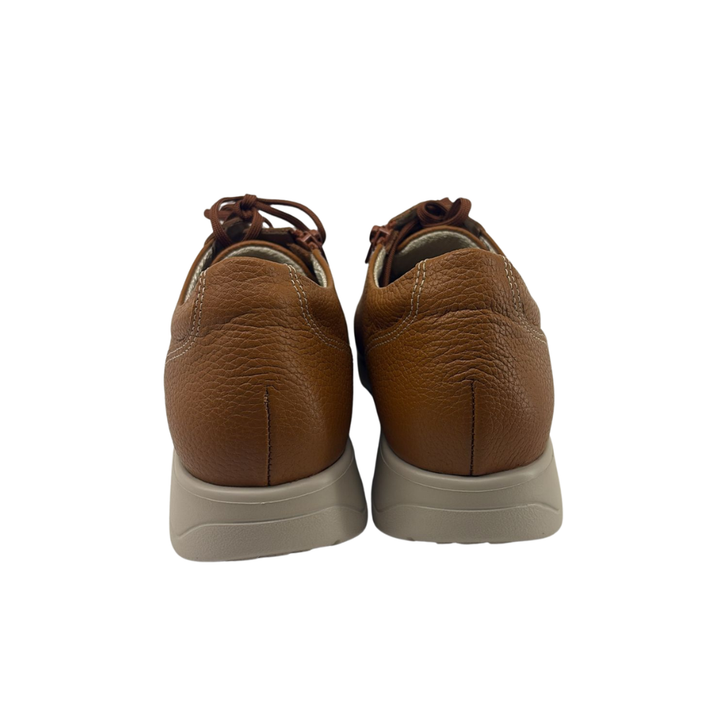 Arch Angel Annika 6303 Ladies Lightweight Everyday Sneakers with Side Zipper, Premium Orthotic Arch Support Insole, Smart Comfort Walking Shoe (Cognac)