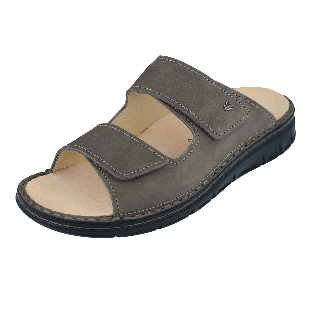 Finn Comfort Rab Men’s Sandal With Dual Adjustable Straps, Removable Footbed, And Flexible Hand-Stitched Pu Sole. Suitable For Bunion, Heel And Arch Pain (Elephant Grey)