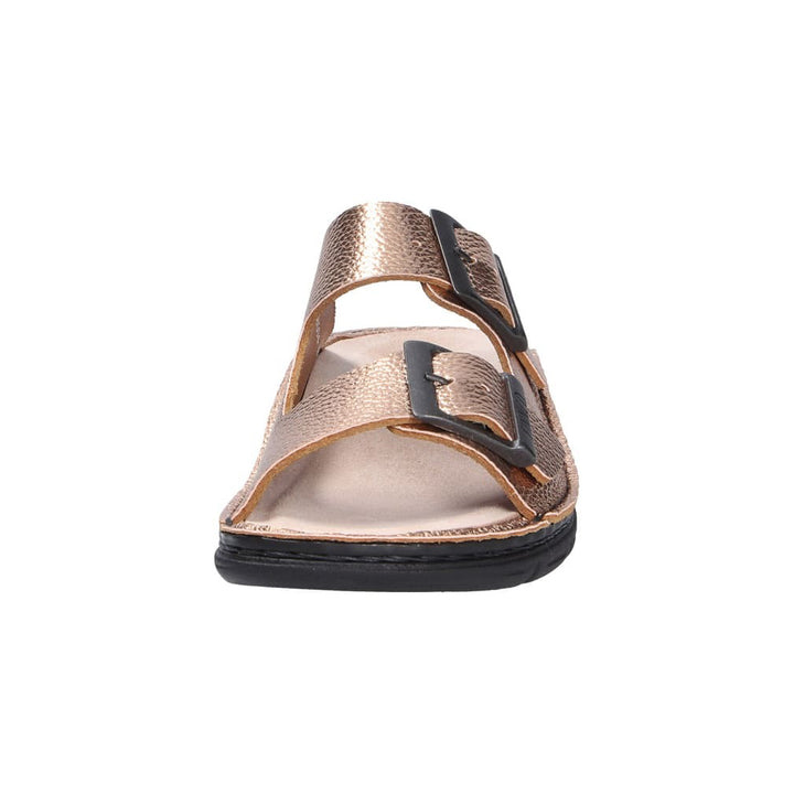 Finn Comfort Cayman-S Ladies Leather Sandal With Dual Adjustable Straps, Removable Cork Footbed, Arch Support, And Flexible PU Sole. Handmade In Germany For All-Day Comfort (Gold)