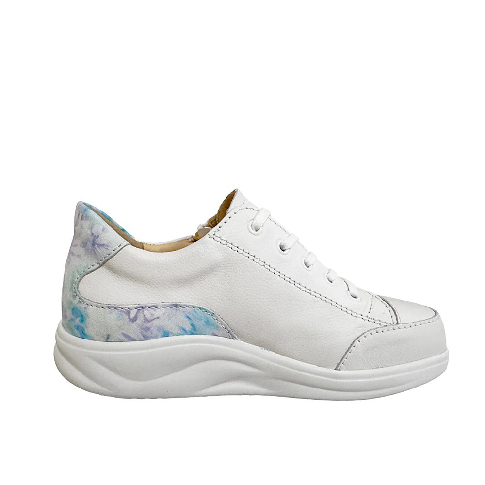 Finn Comfort Hachiouji Womens Leather Lace/Zip Sneakers. Removable Arch Support Insoles, and Shock Absorbing Footbed. Suitable for Bunion, Heel and Arch Pain (Weiss)