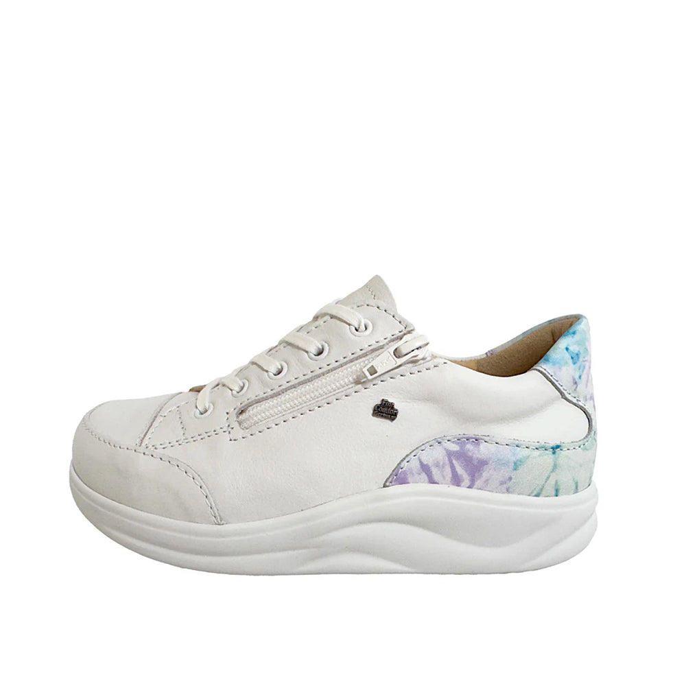 Finn Comfort Hachiouji Womens Leather Lace/Zip Sneakers. Removable Arch Support Insoles, and Shock Absorbing Footbed. Suitable for Bunion, Heel and Arch Pain (Weiss)