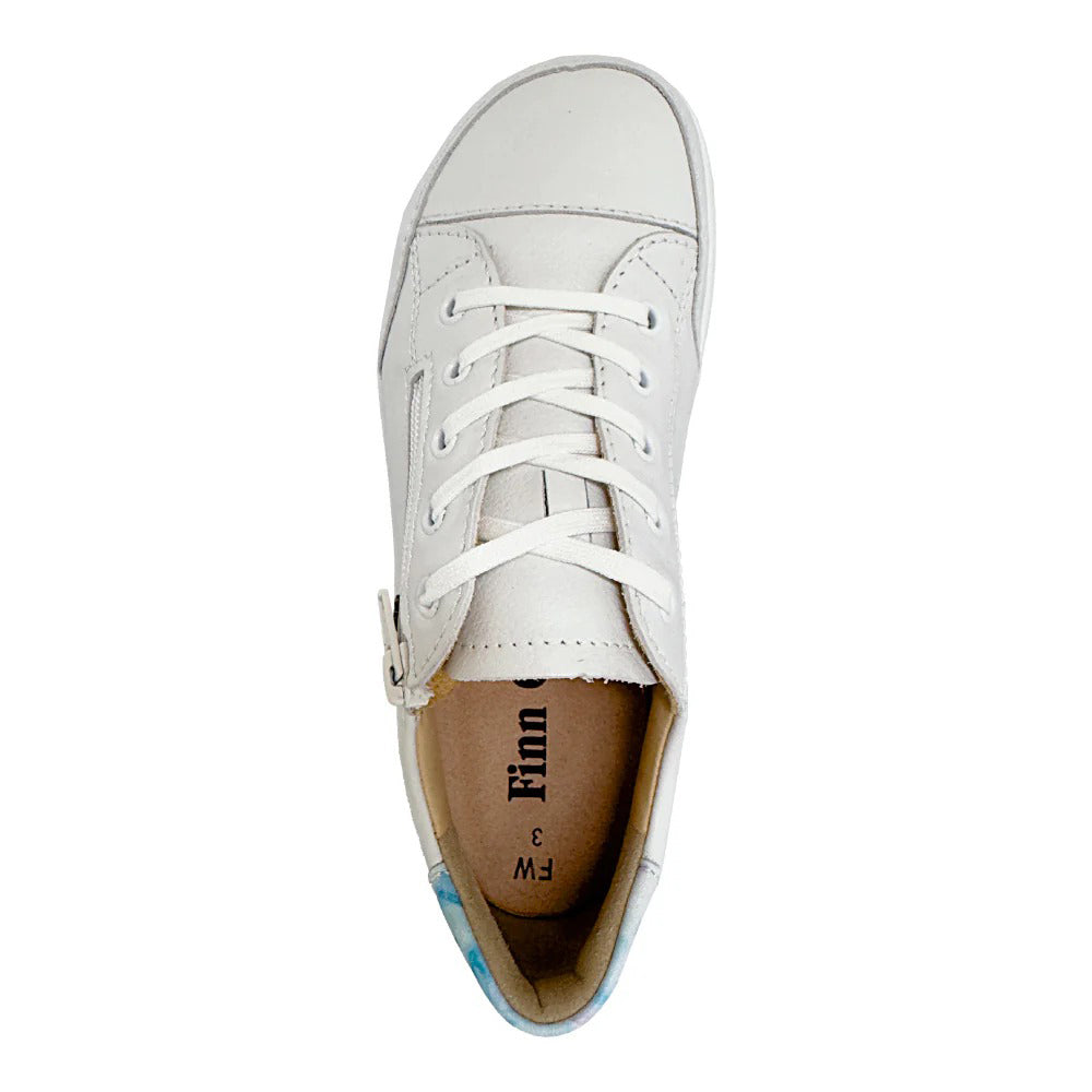 Finn Comfort Hachiouji Womens Leather Lace/Zip Sneakers. Removable Arch Support Insoles, and Shock Absorbing Footbed. Suitable for Bunion, Heel and Arch Pain (Weiss)