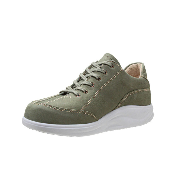 Finn Comfort Otaru Womens Leather Lace/Zip Sneakers. Removable Arch Support Insoles, and Shock Absorbing Footbed. Suitable for Bunions, Heel and Arch Pain (Farn)