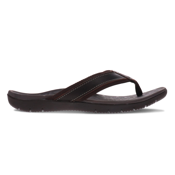 Vitasole Focus Men’s Orthotic Slippers with Premium Leather Upper, Arch Support & All-Day Comfort Footbed (Brown)