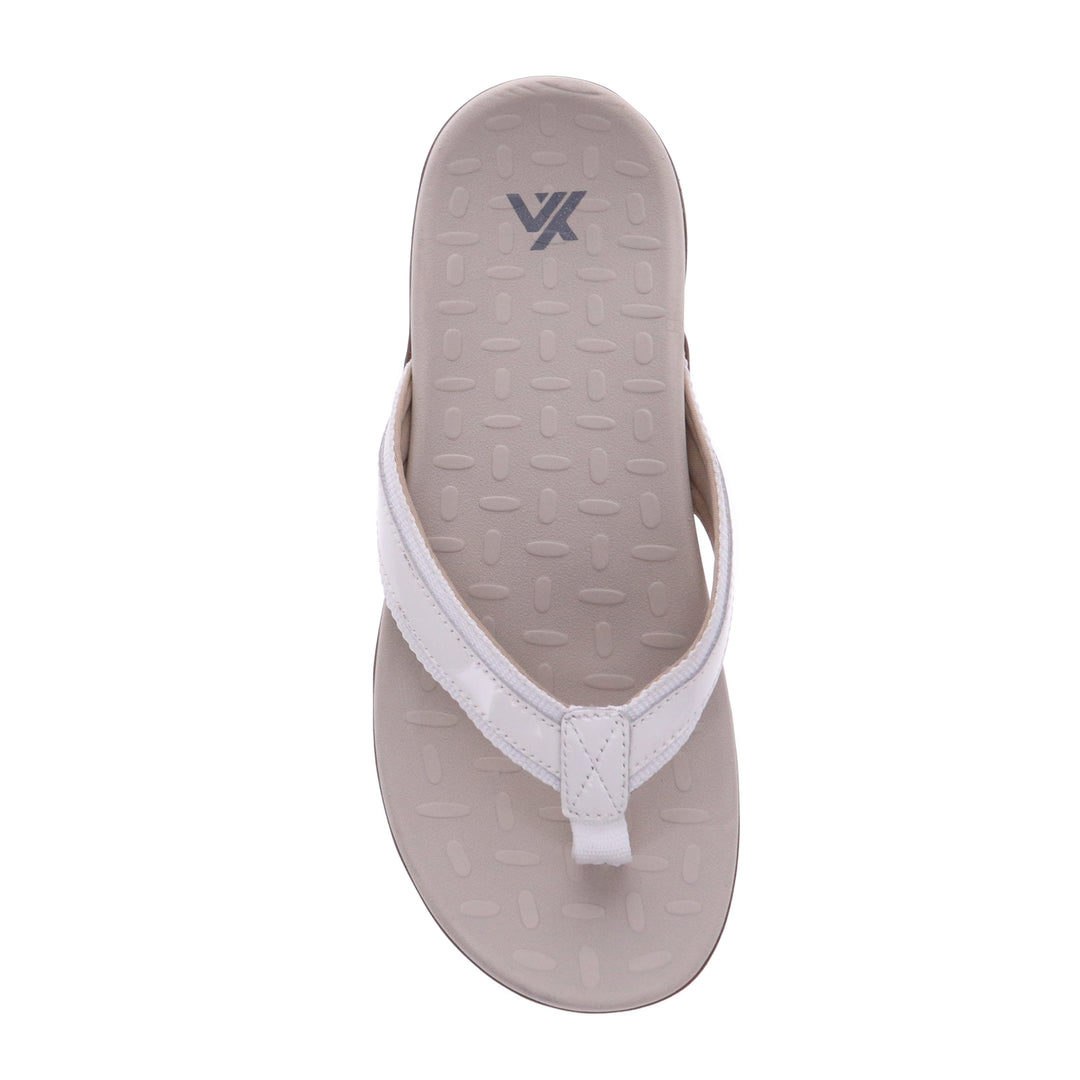 Vitasole Focus Women’s Orthotic Slippers with Premium Leather Upper, Arch Support & All-Day Comfort Footbed (White)