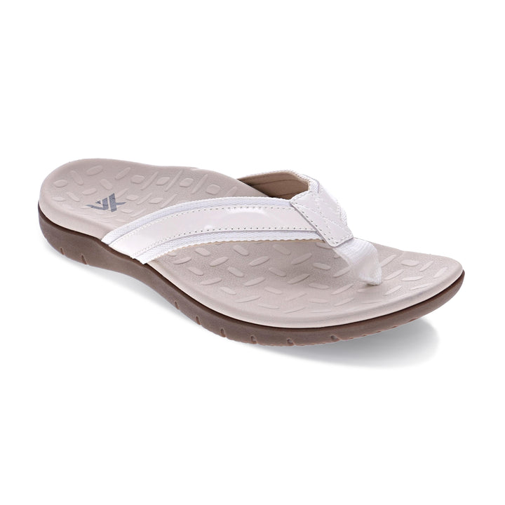 Vitasole Focus Women’s Orthotic Slippers with Premium Leather Upper, Arch Support & All-Day Comfort Footbed (White)