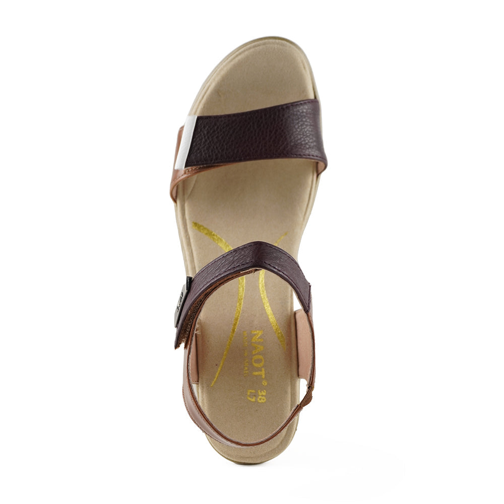 Naot Intact Women’s Multi-Strap Leather Dress Sandal with Adjustable Fit, Slip-Resistant Sole, and Cushioned Footbed (Champagne/Cork)