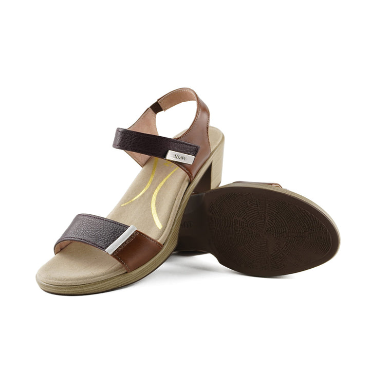 Naot Intact Women’s Multi-Strap Leather Dress Sandal with Adjustable Fit, Slip-Resistant Sole, and Cushioned Footbed (Champagne/Cork)