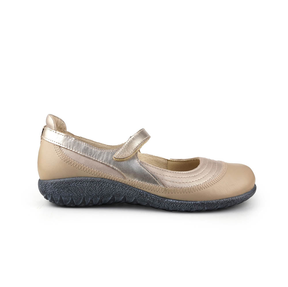 Naot Kirei Women’s Leather Mary Jane Shoe with Ergonomic Arch Support, Removable Insole and Cushioned Footbed (Champagne)
