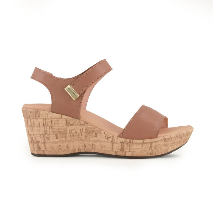 Naot Summer Women’s Wedge Leather Sandals with Ergonomic Arch Support, Adjustable Straps, Cushioned Footbed & Bold Heel Platform (Caramel)