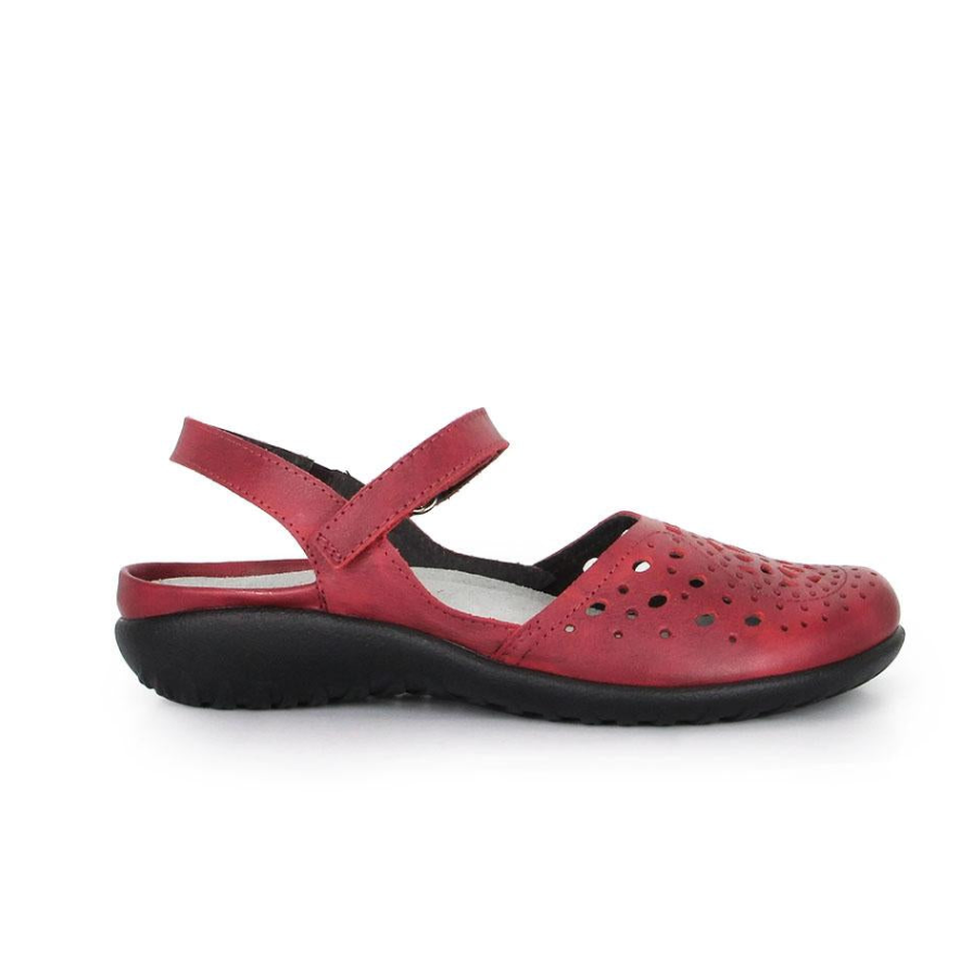 Naot Arataki Women Closed-Toe Slingback Shoes with Perforated Design, Shock-Absorbing PU Sole, and Orthotic-Friendly Removable Footbed (Black))