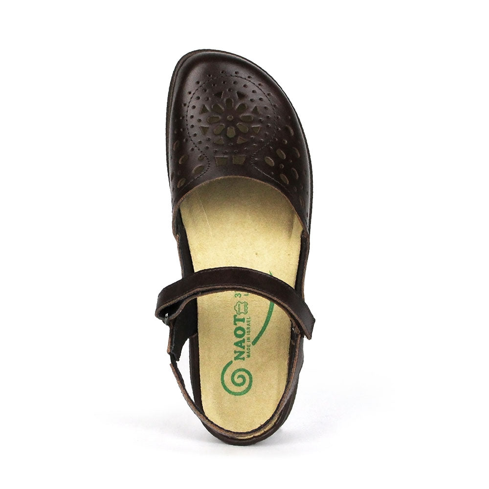 Naot Arataki Women Closed-Toe Slingback Shoes with Perforated Design, Shock-Absorbing PU Sole, and Orthotic-Friendly Removable Footbed (Black))