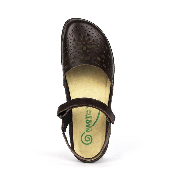 Naot Arataki Women Closed-Toe Slingback Shoes with Perforated Design, Shock-Absorbing PU Sole, and Orthotic-Friendly Removable Footbed (Black))