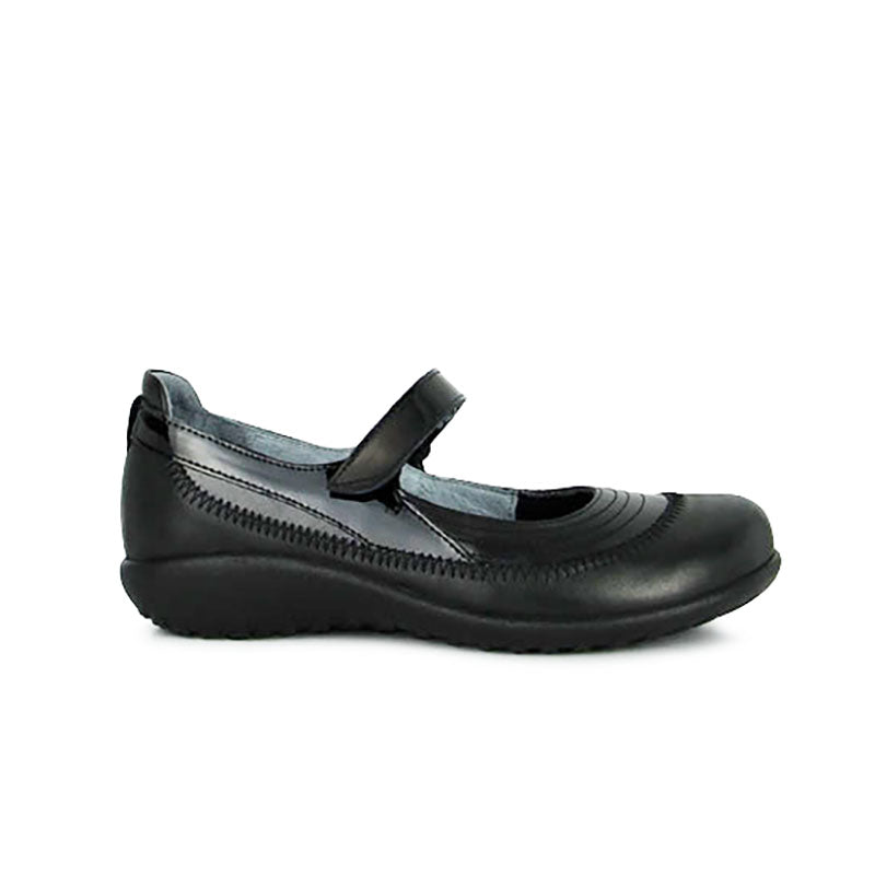 Naot Kirei Women’s Leather Mary Jane Shoe with Ergonomic Arch Support, Removable Insole and Cushioned Footbed (Black)