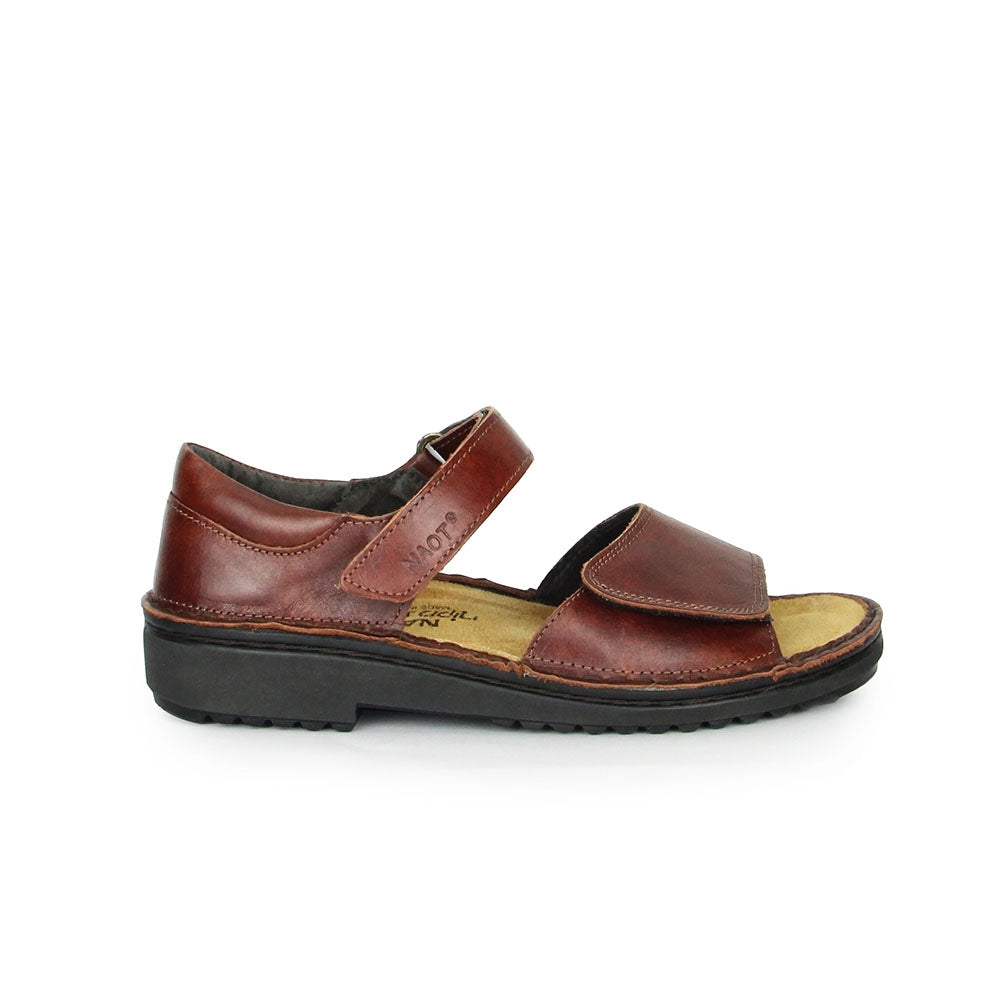 Naot Svetlana Women’s Leather Sandal with Heel Counter, Adjustable Straps, and Cushioned Footbed (Chestnut Brown)