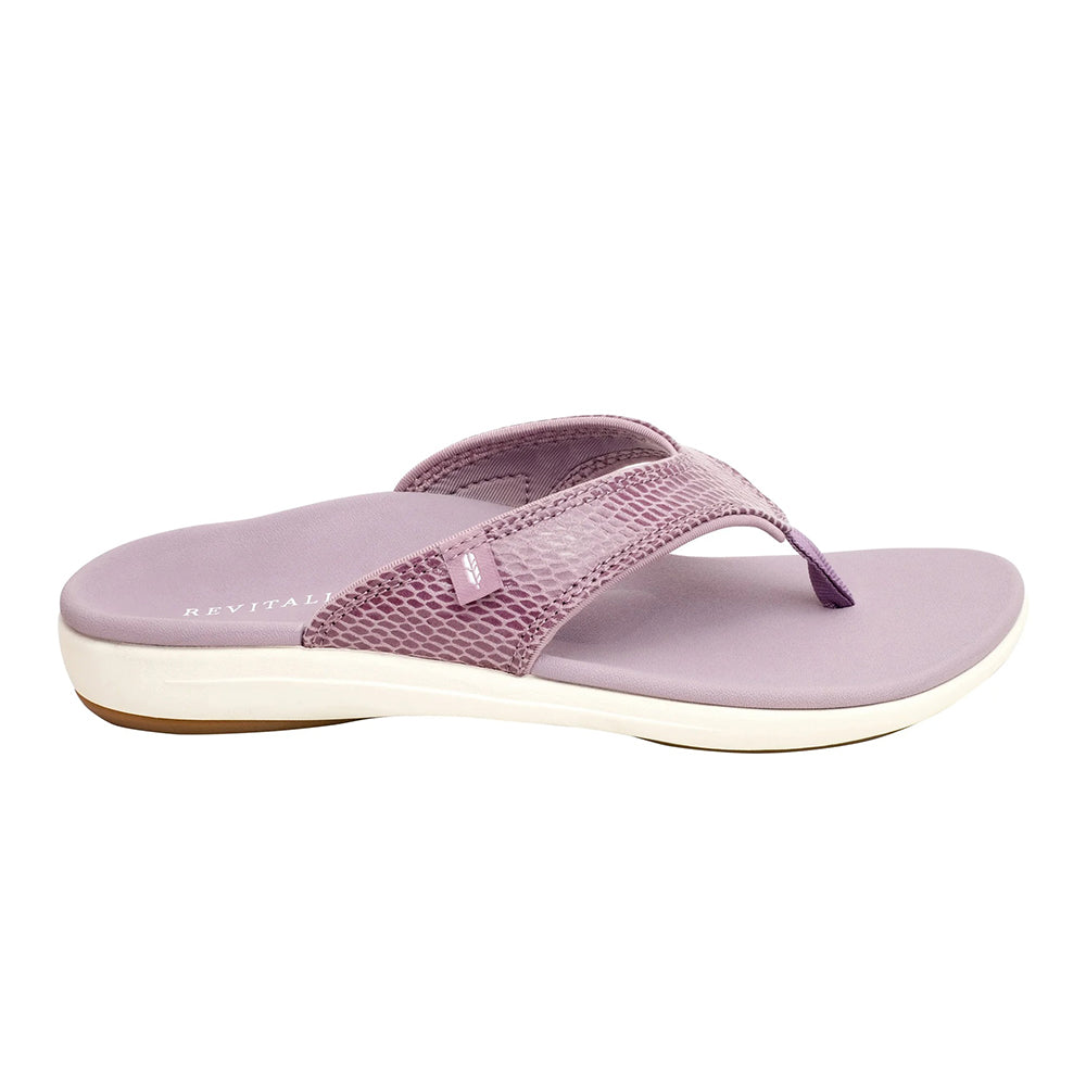 Revitalign Yumi Gecko Women’s Low-Heel Sandals with Full Contact Comfort Orthotic Footbed, Leather-Like Textured Upper & All-Day Support (Elderberry)