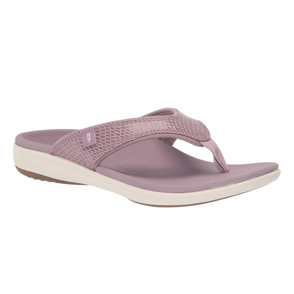 Revitalign Yumi Gecko Women’s Low-Heel Sandals with Full Contact Comfort Orthotic Footbed, Leather-Like Textured Upper & All-Day Support (Elderberry)