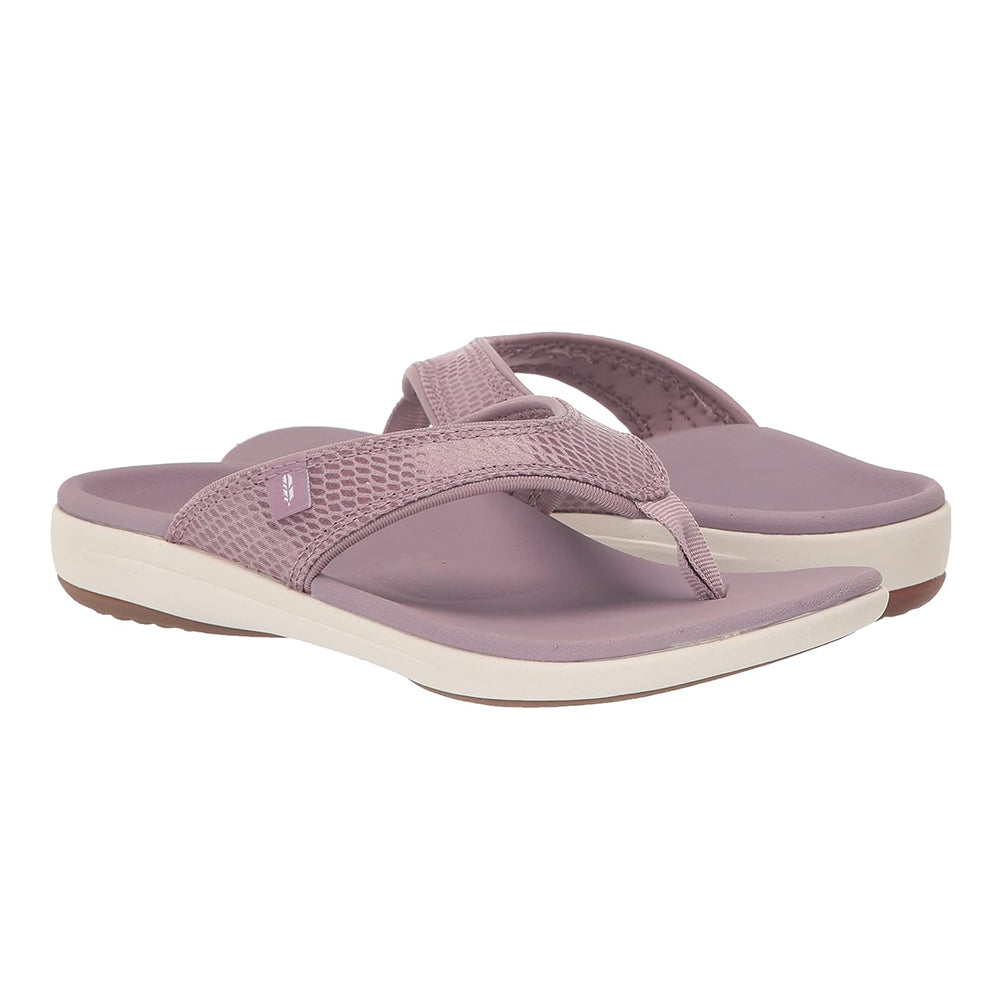 Revitalign Yumi Gecko Women’s Low-Heel Sandals with Full Contact Comfort Orthotic Footbed, Leather-Like Textured Upper & All-Day Support (Elderberry)