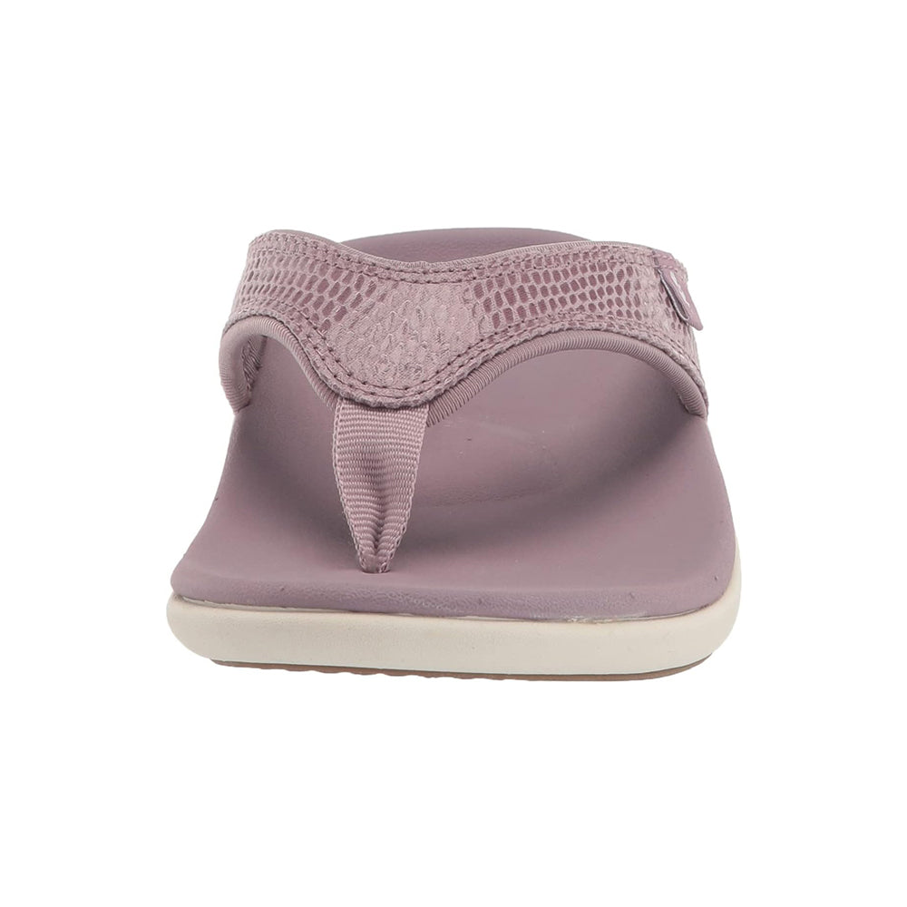 Revitalign Yumi Gecko Women’s Low-Heel Sandals with Full Contact Comfort Orthotic Footbed, Leather-Like Textured Upper & All-Day Support (Elderberry)