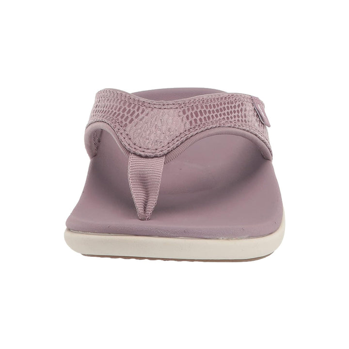 Revitalign Yumi Gecko Women’s Low-Heel Sandals with Full Contact Comfort Orthotic Footbed, Leather-Like Textured Upper & All-Day Support (Elderberry)