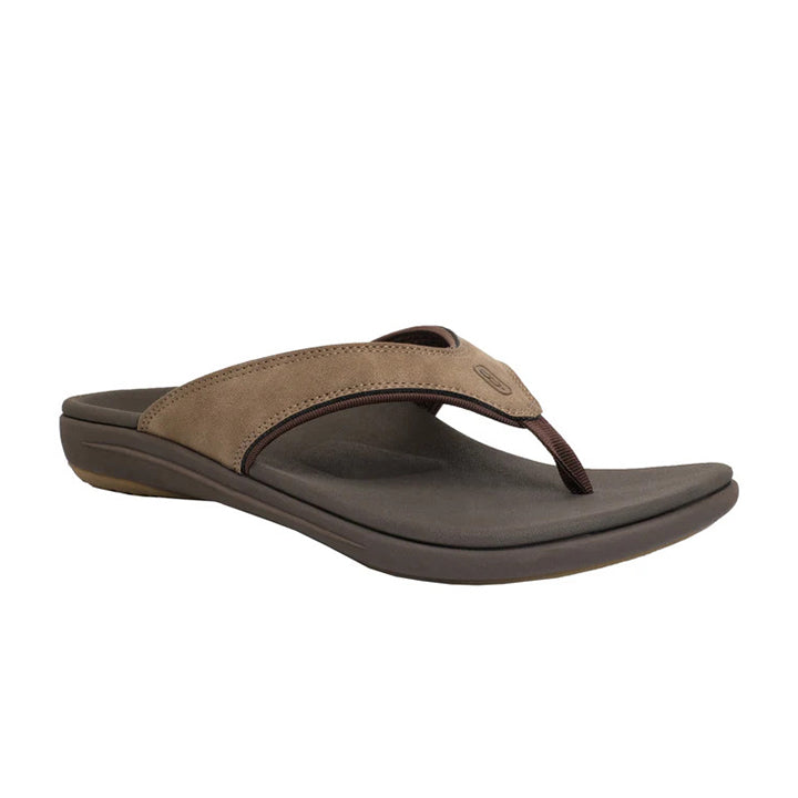 Revitalign Yumi Metallic Men’s Sandals with Orthotic Arch Support, Water-Resistant Straps, Soft Toe Post & Full Contact Comfort Footbed (Brown / Java)