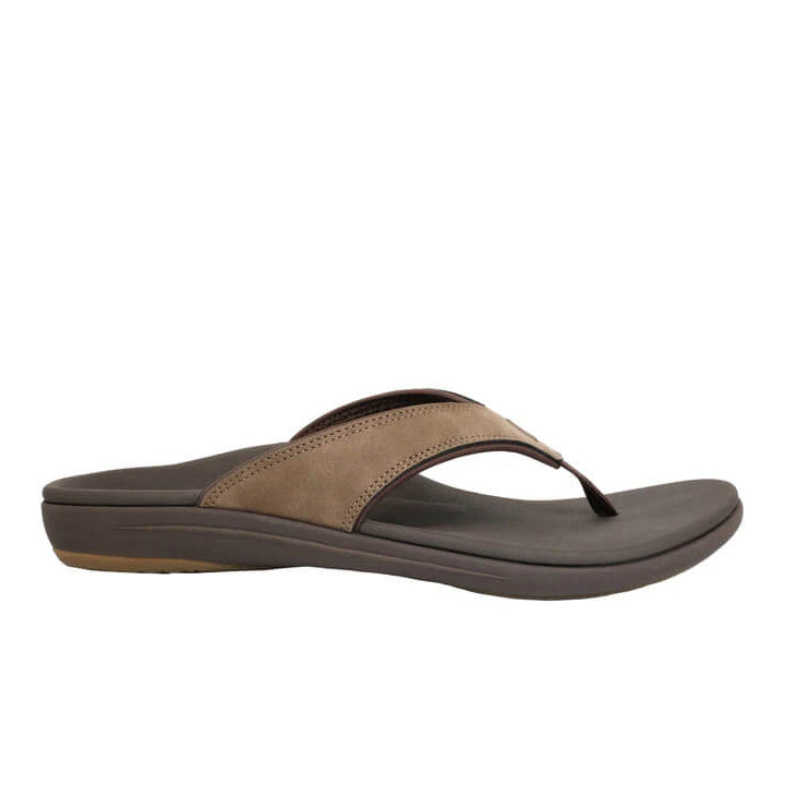 Revitalign Yumi Metallic Men’s Sandals with Orthotic Arch Support, Water-Resistant Straps, Soft Toe Post & Full Contact Comfort Footbed (Brown / Java)