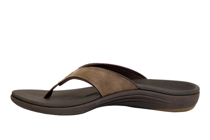 Revitalign Yumi Metallic Men’s Sandals with Orthotic Arch Support, Water-Resistant Straps, Soft Toe Post & Full Contact Comfort Footbed (Brown / Java)