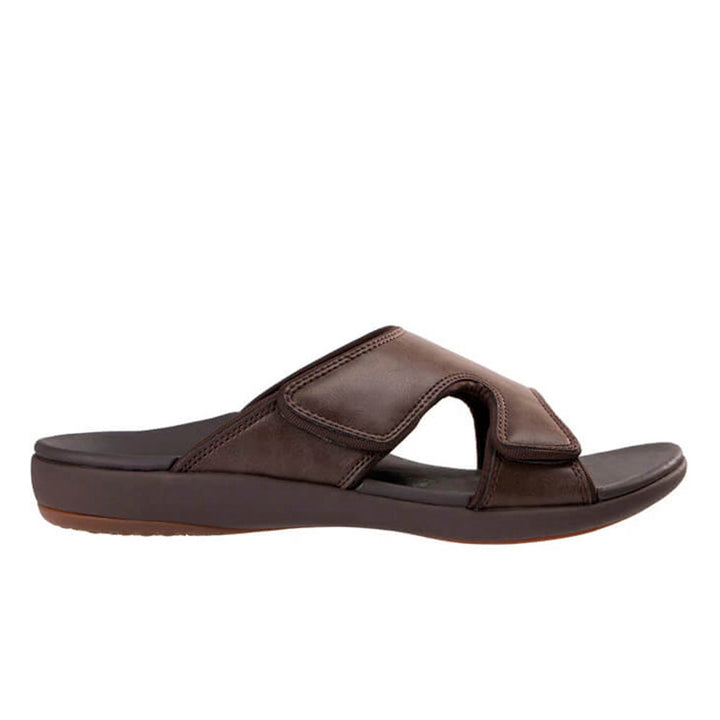 Revitalign Kholo Deluxe Men’s Slide Sandals with Orthotic Arch Support, Adjustable Water-Resistant Strap & Full Contact Comfort Footbed (Brown / Java)