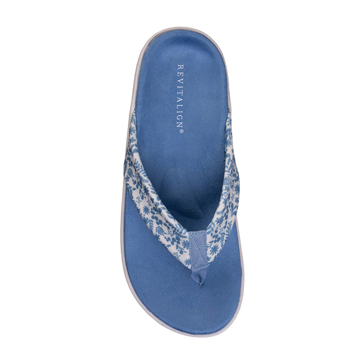 Revitalign Euphoria Women’s Elevated Flip-Flop Sandals with Full Contact Comfort Orthotic Footbed, Memory Foam Cushioning & Arch Support (White)