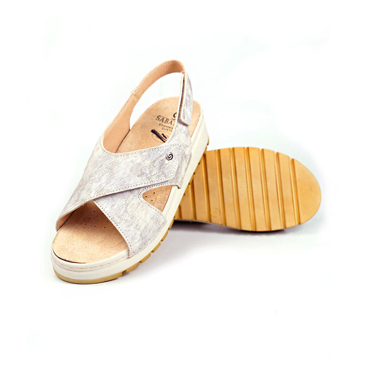 Sabatini S2021 Hallux Comfort Shoes With Stretch Upper, Removable Footbed, And Advanced Cushioning Technology For Healthy All-Day Wear. Featuring Non-Slip Outsole, Medium Width Fit, And Italian Craftsmanship (Panna White)