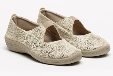 Arcopedico Itatiaia Slip-On Shoes With Recycled Vegan Lytech Upper, Elastic Goring For Easy Slip On/Off, and Soft Flexible Fit For Bunions, Hammertoes & Hard-To-Fit Feet. Machine Washable & Eco-Friendly Lytech Upper (Gold)