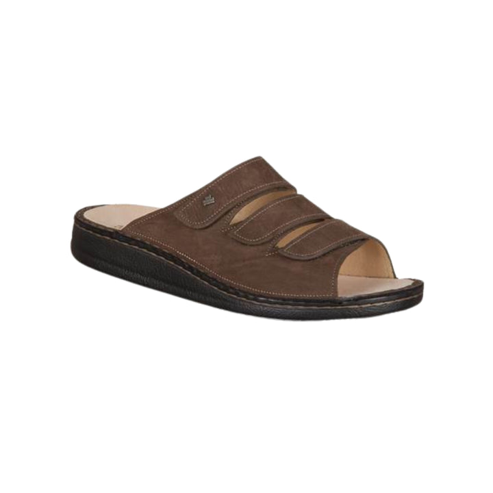 Finn Comfort Korfu Slip-On Leather Sandals With Three-Way Adjustable Velcro Straps, Removable Arch Support Insoles, And Shock Absorbing Footbed. Suitable For Bunion, Heel And Arch Pain (White)
