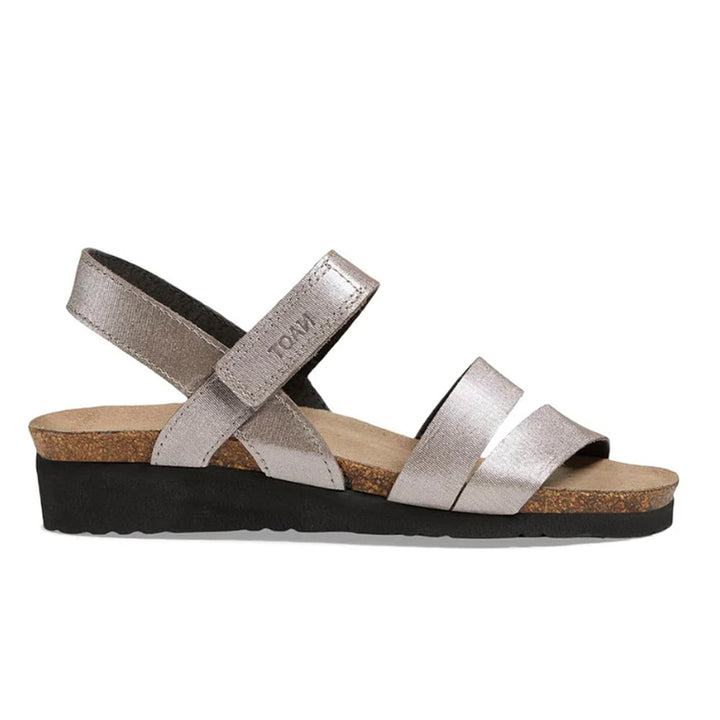 Naot Kayla Women's Leather Sandals with Ergonomic Arch Support, Heel Backstrap & Cushioned Footbed (Silver & Black)