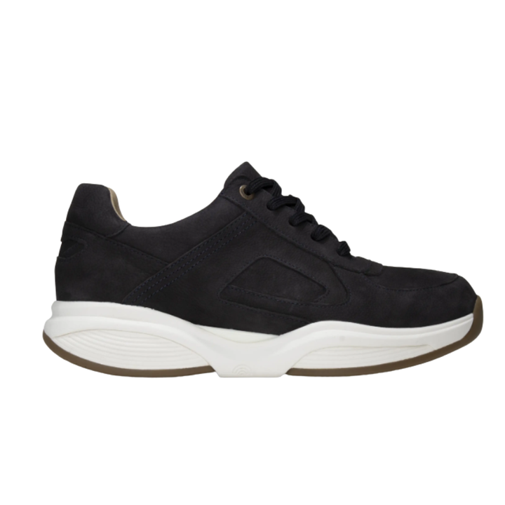 Xsensible SWX23 Stretchwalker Taupe Nubuck Sneaker with Side Zipper, Removable Footbed, Wide H-Fit, and Balance Cushion Sole
