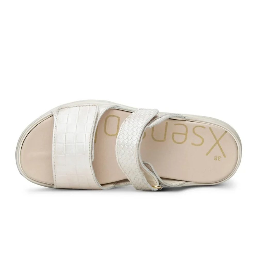 Xsensible Tobago Leather Comfort Sandal with Dual Adjustable Buckles, Removable Cushion Footbed, and Ergonomic Balance Sole