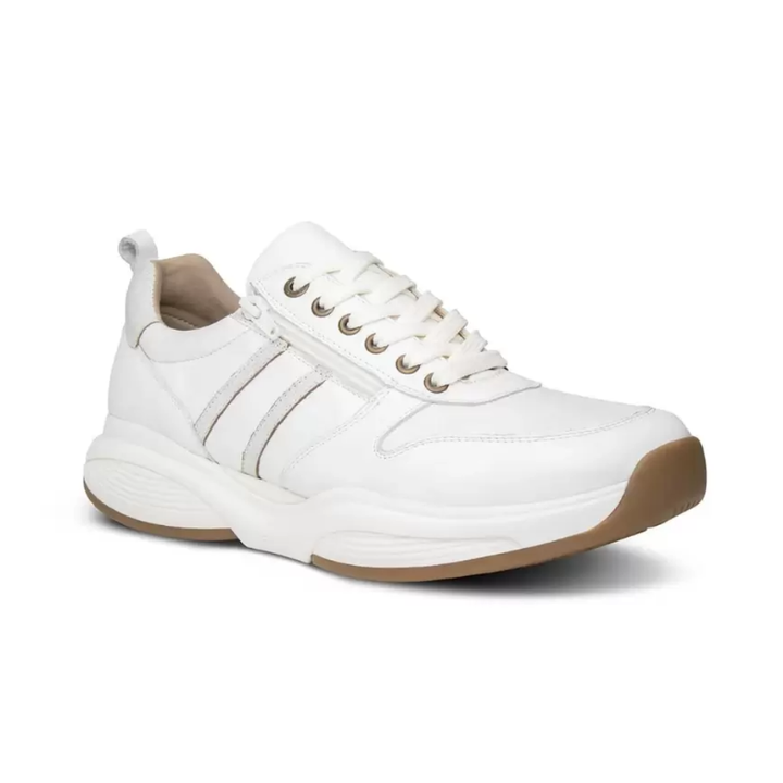 Xsensible Stretchwalker SWX3 Women’s Sneaker with Stretch Leather, Side Zipper, and Balance Technology Comfort Sole (Grey, Navy/Brown & Grey/Black)