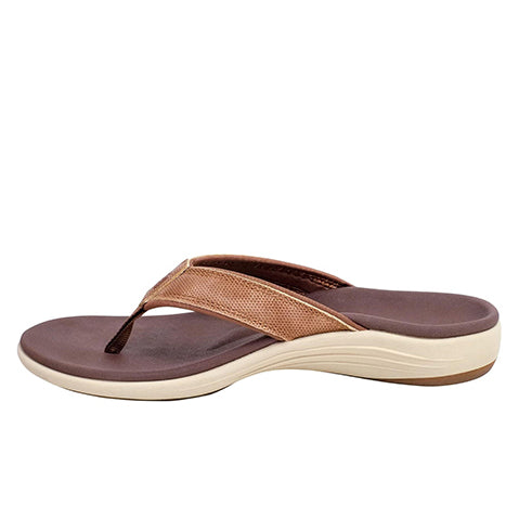 Revitalign Yumi Metallic Women’s Flip-Flops with Orthotic Arch Support, Quick-Dry Textile Linings & Full Contact Comfort Footbed (Bronze)