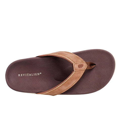 Revitalign Yumi Metallic Women’s Flip-Flops with Orthotic Arch Support, Quick-Dry Textile Linings & Full Contact Comfort Footbed (Bronze)