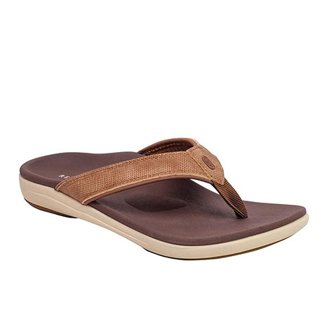 Revitalign Yumi Metallic Women’s Flip-Flops with Orthotic Arch Support, Quick-Dry Textile Linings & Full Contact Comfort Footbed (Bronze)