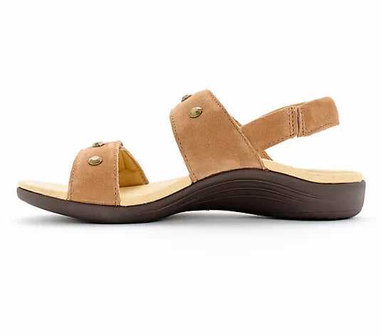 Revitalign Terra Women Sandals with Orthotic Arch Support, Heel Backstrap, and Dual Adjustable Velcro Straps (Fossil)