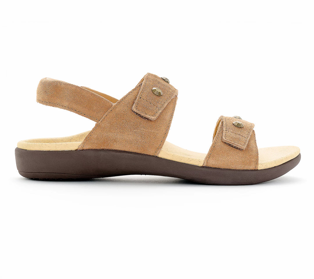 Revitalign Terra Women Sandals with Orthotic Arch Support, Heel Backstrap, and Dual Adjustable Velcro Straps (Fossil)